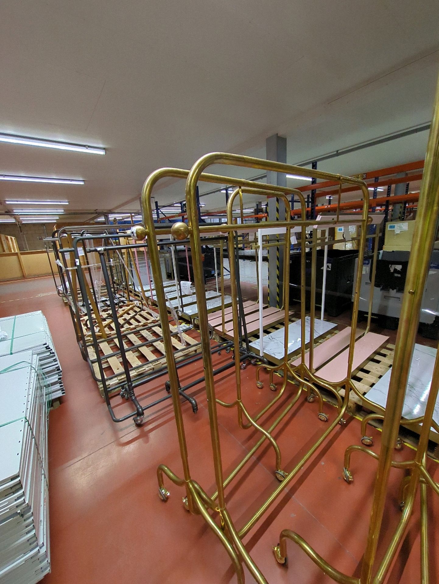 3 x Various Sized Brass Effect Clothes Rails - Image 5 of 5