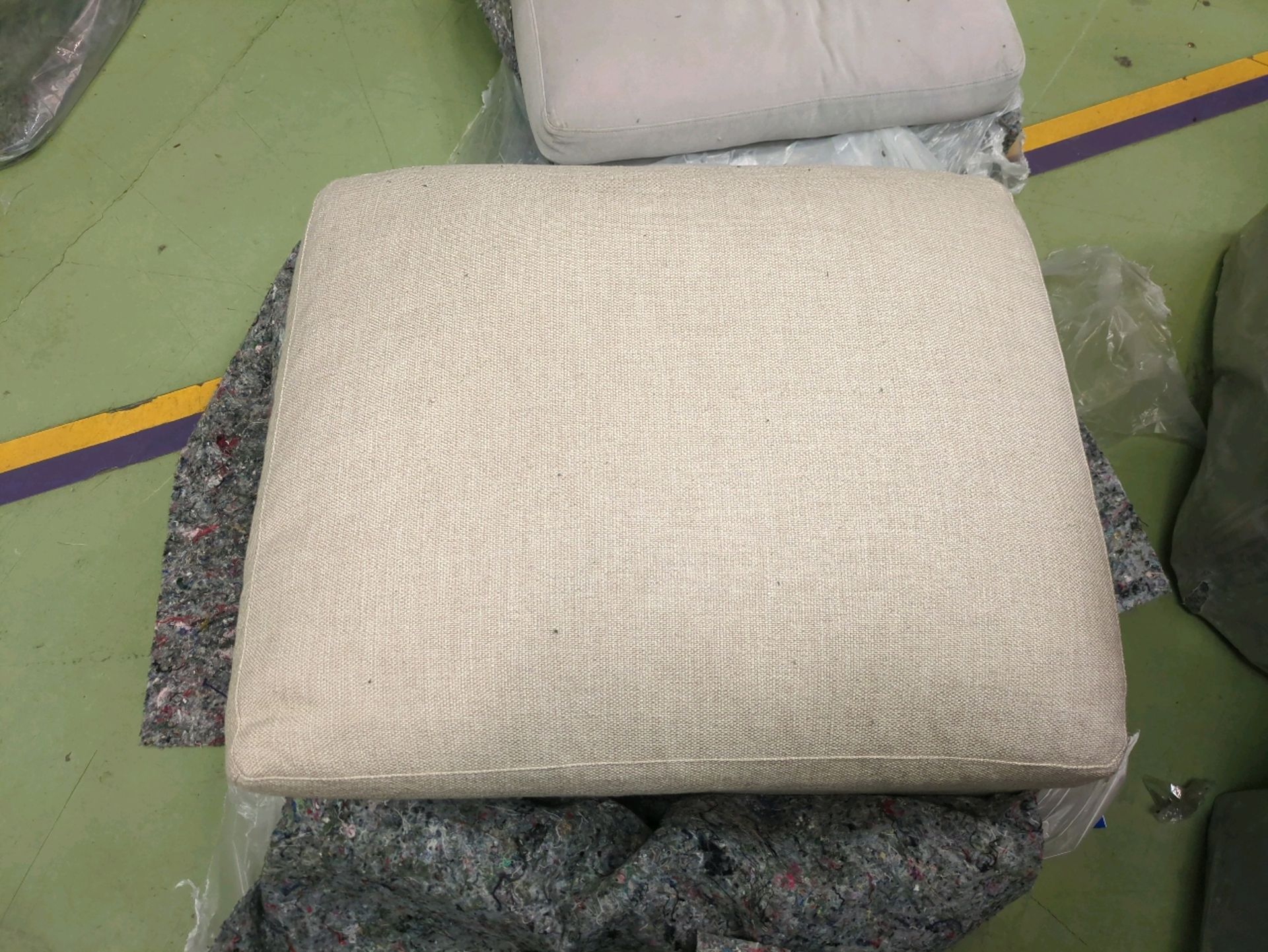 Long Island Footstool In Shearling Chunky Weave - Image 2 of 5