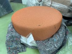 Luna Large Round Footstool In Saffron Heathland Weave