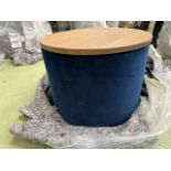 Ringo Storage Drum In Prussian Blue Cotton Matt Velvet