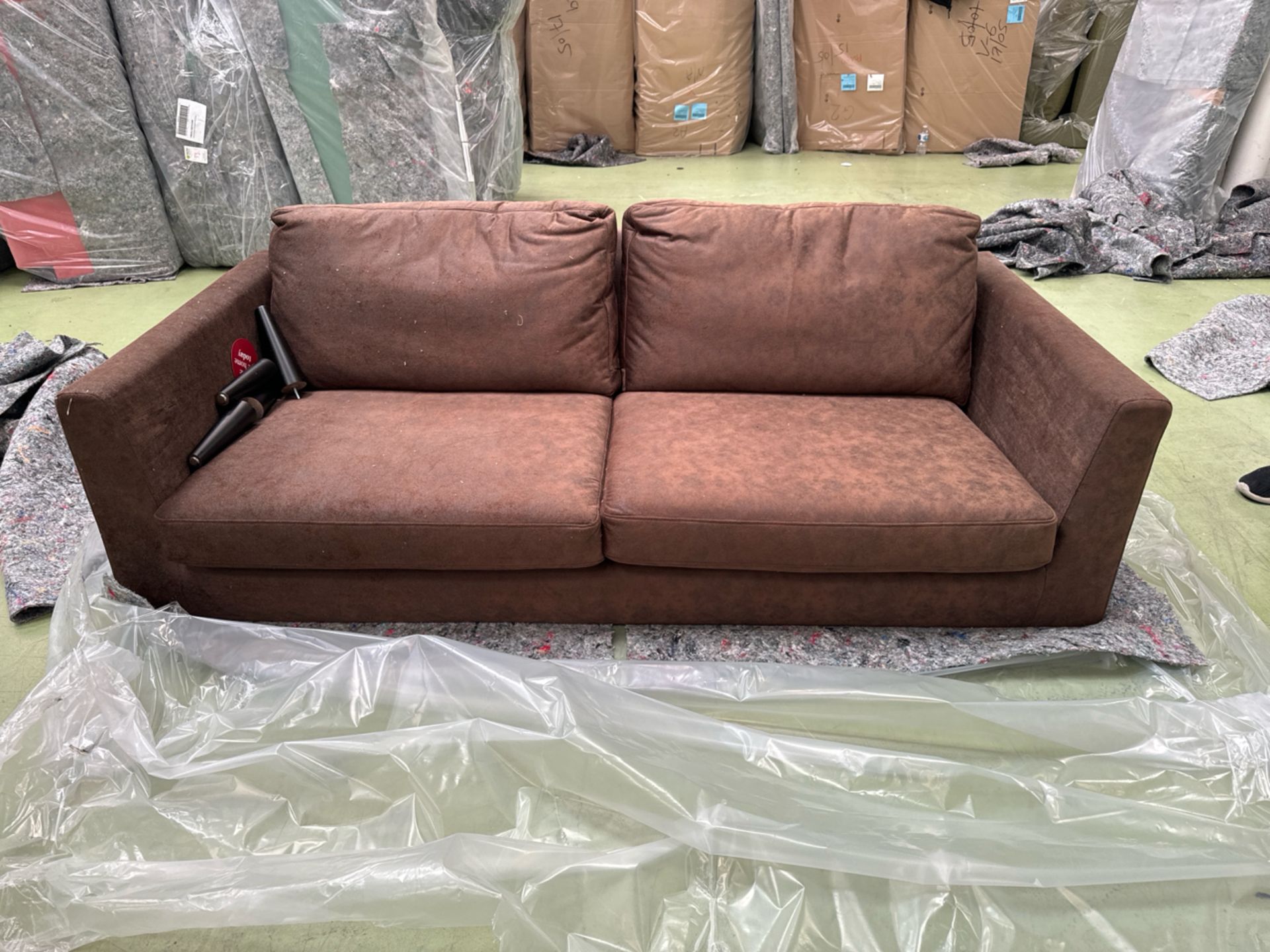 Jude 3 Seat Sofa In Chocolate Faux Leather