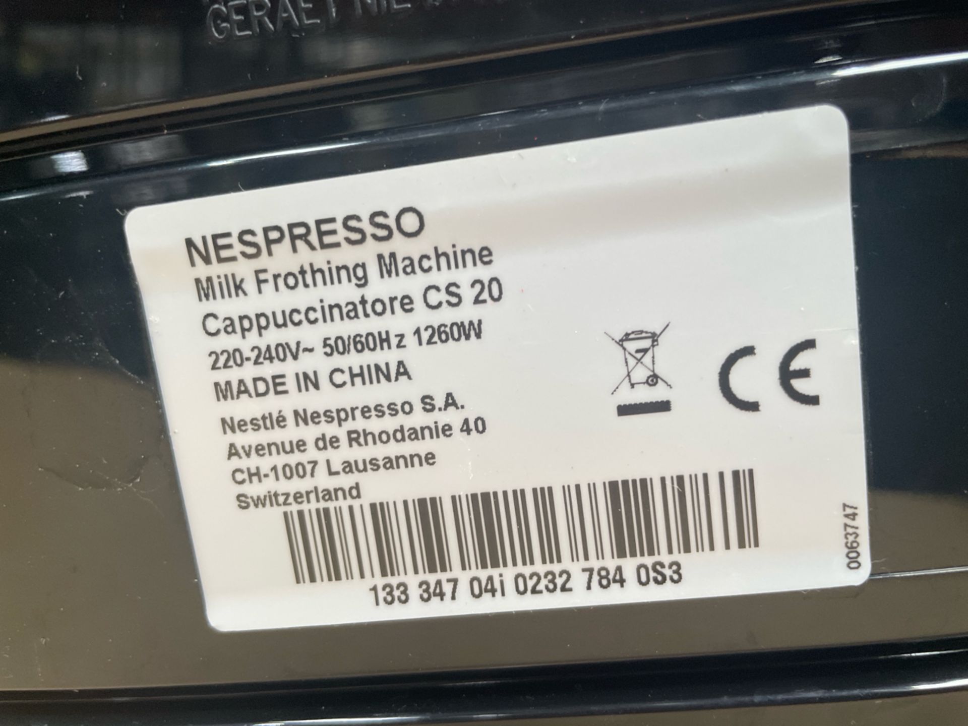 NO RESERVE Nespresso Professional Pod Coffee Machine Type 9737G & Nespresso Cappuccinatore CS 20 - Image 3 of 4