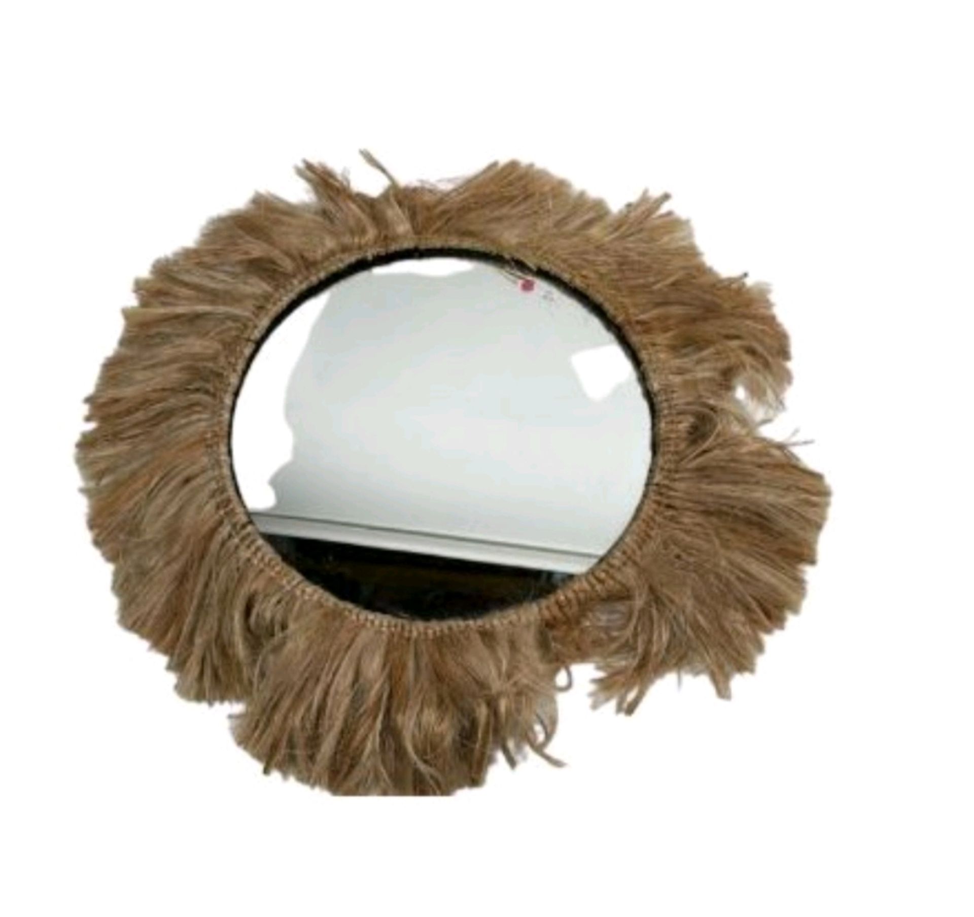 *NO RESERVE* Amara Design Circular Wall Mirror With Faux Wig Border