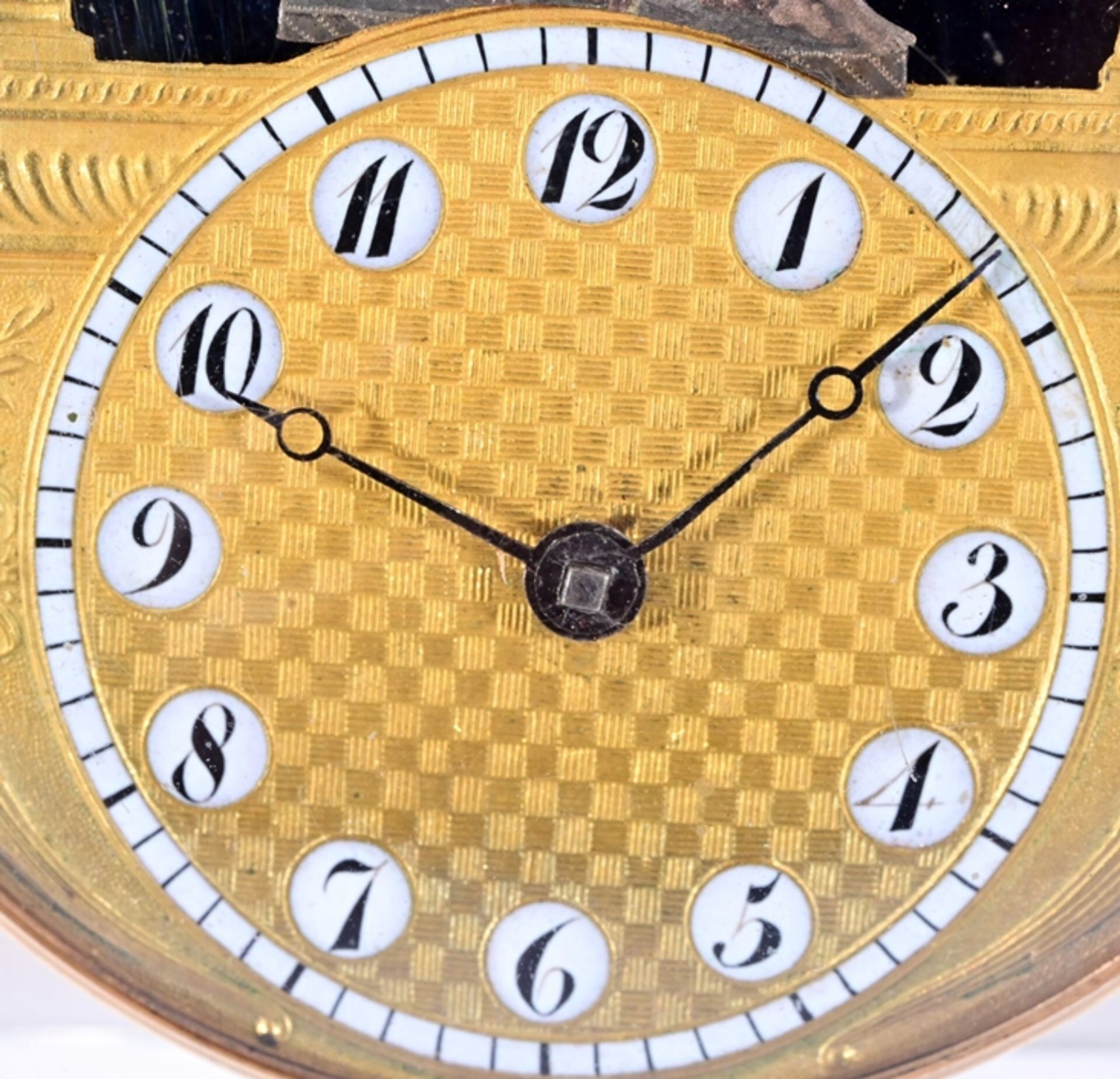 Außergewöhnliche, sehr seltene, offene 18 K Gelbgold Herrentaschenuhr um 1800. Das Uhrwerk (wohl) m - Image 4 of 17