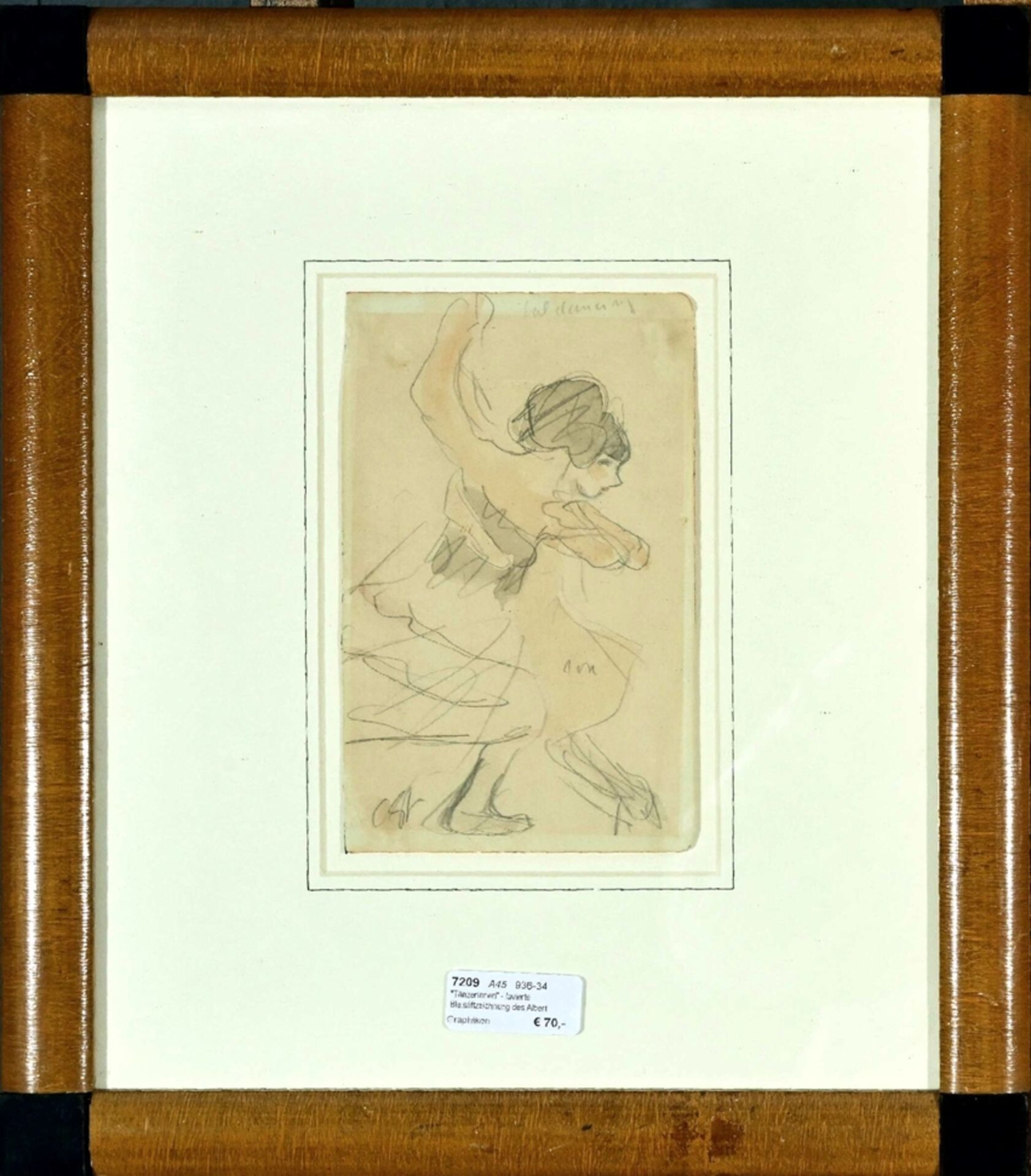 "Tänzerinnen" - lavierte Bleistiftzeichnung des Albert Schäfer-Ast (Wuppertal 1890 - 1951 Weimar),