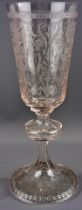 Prächtiges Pokalglas, Historismus um 1900, farbloses Kristallglas, mehrteilige Fertigung, aufwändig