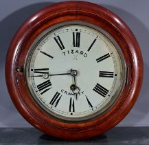 Antike Wanduhr "Bahnhofsuhr" aus Viktorianischer Zeit, ungeprüftes mechanisches Uhrwerk, Durchmesse