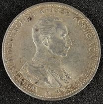5 Reichsmark 1914 - A, Wilhelm II in Uniform, SS/VZ. Silber