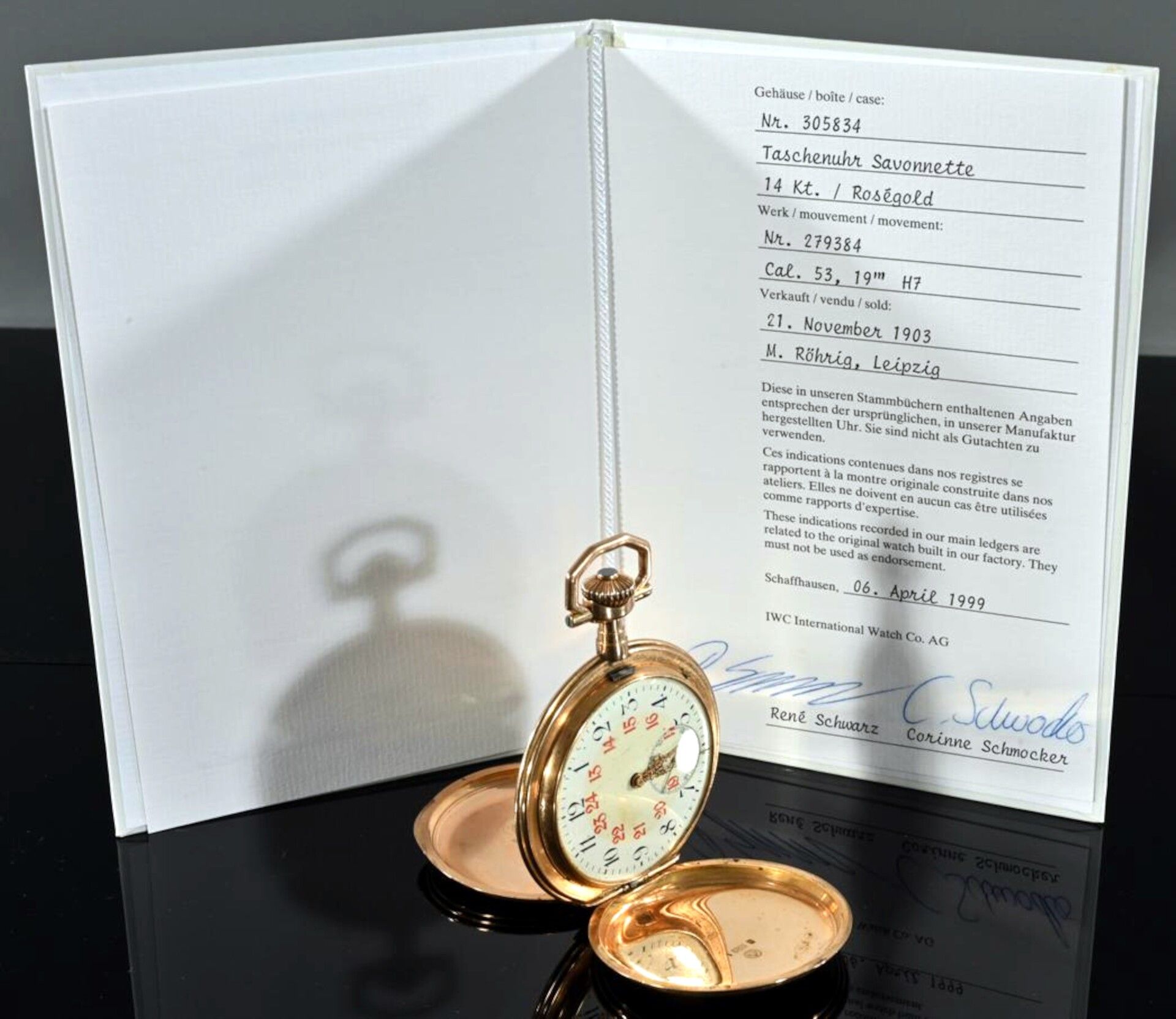 Schwere IWC (International Watch Company) Savonette Herrentaschenuhr, Schweiz um 1900, 14 K Roségol - Image 2 of 14