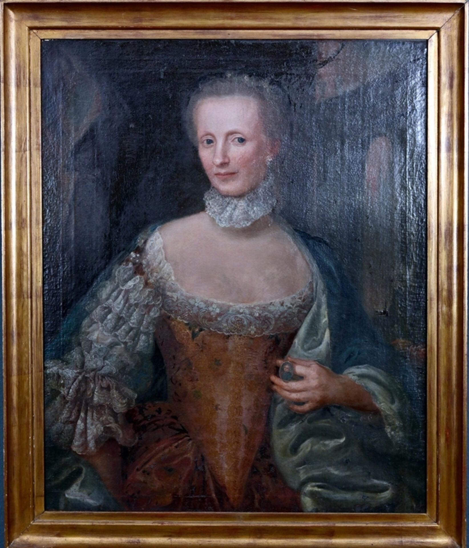 Portrait der "Eva Katharina von Holleben", geb. von Linstow, vermählt d. 29.1.1742, verstorben 1745 - Image 2 of 12