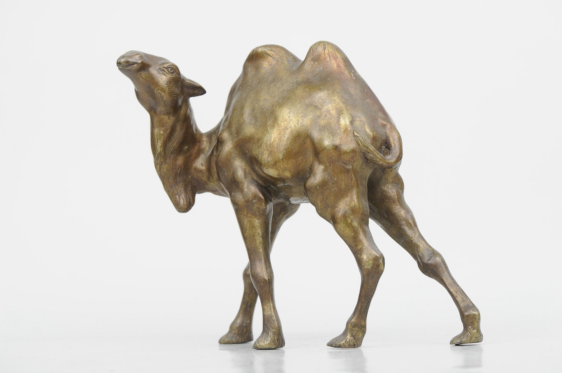 "Schreitendes Kamel" - Bronzeguss mit gold-brauner Patina, ca. 22,5 x 26 cm, unter 2 Hufen gemarkt - Bild 2 aus 9
