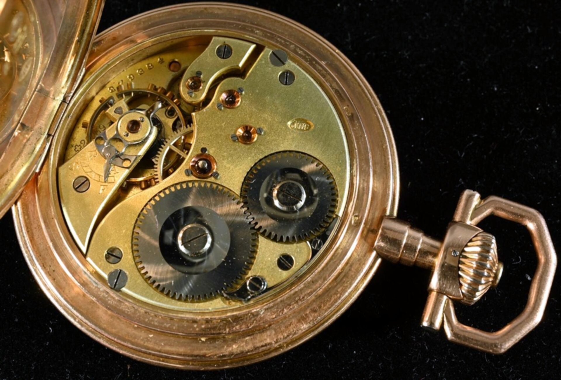 Schwere IWC (International Watch Company) Savonette Herrentaschenuhr, Schweiz um 1900, 14 K Roségol - Image 5 of 14