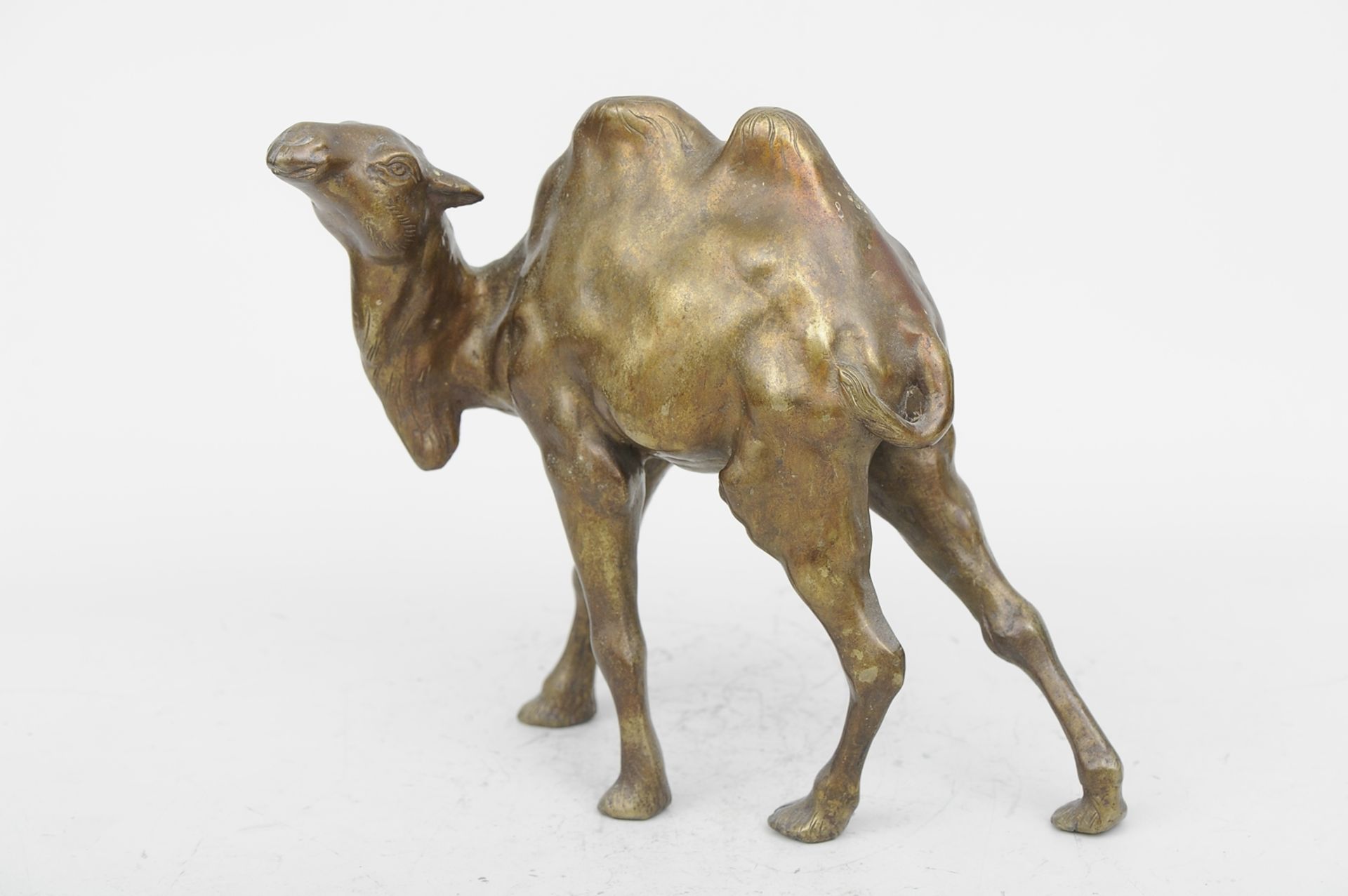 "Schreitendes Kamel" - Bronzeguss mit gold-brauner Patina, ca. 22,5 x 26 cm, unter 2 Hufen gemarkt - Bild 3 aus 9