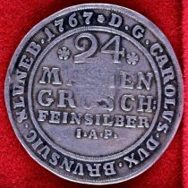 24 Mariengroschen. Silber. Braunschweig - Lüneburg. 1767, SS/VZ Durchmesser ca. 36 mm, 2/3 Thaler.