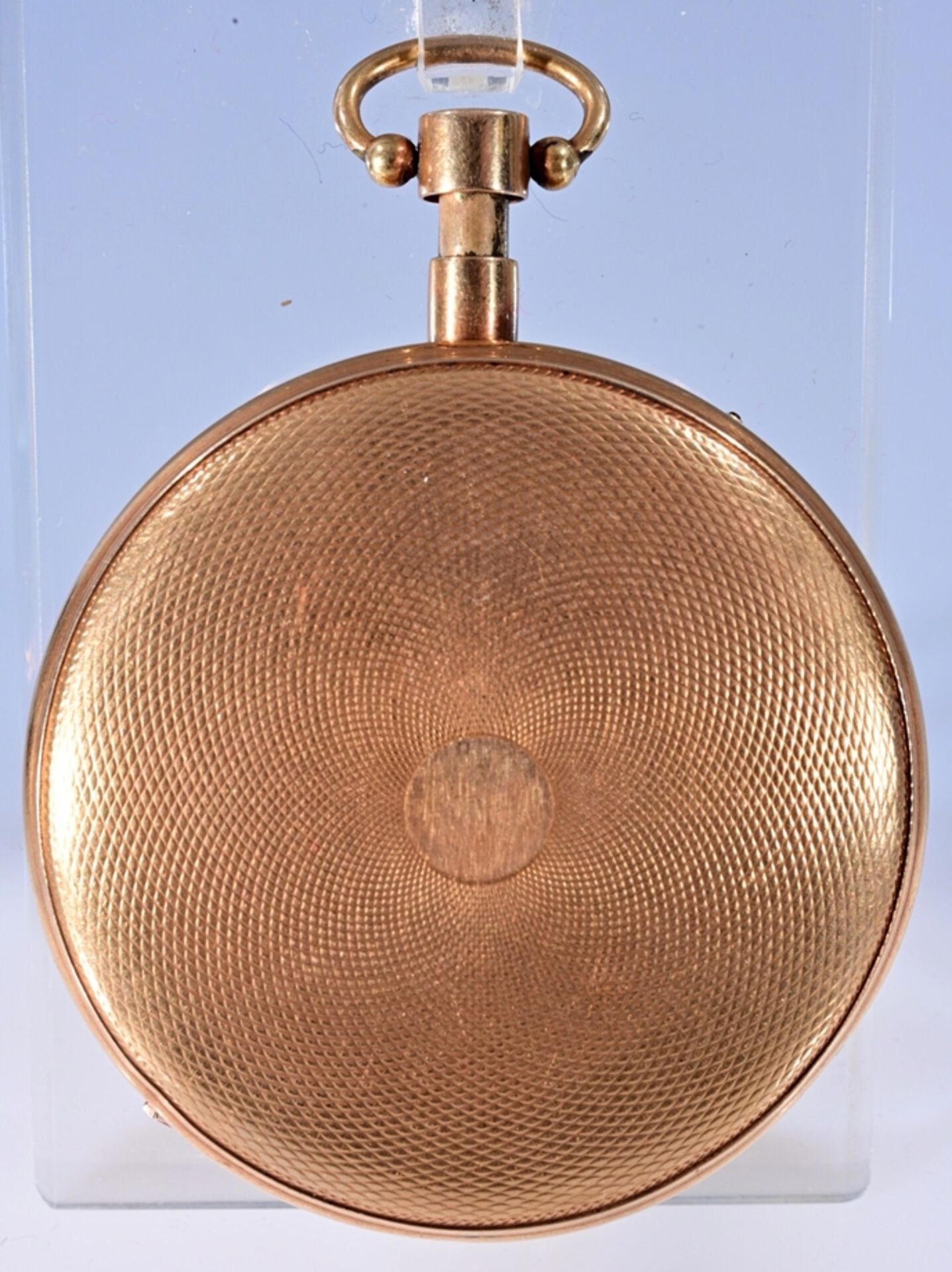 Außergewöhnliche, sehr seltene, offene 18 K Gelbgold Herrentaschenuhr um 1800. Das Uhrwerk (wohl) m - Image 5 of 17