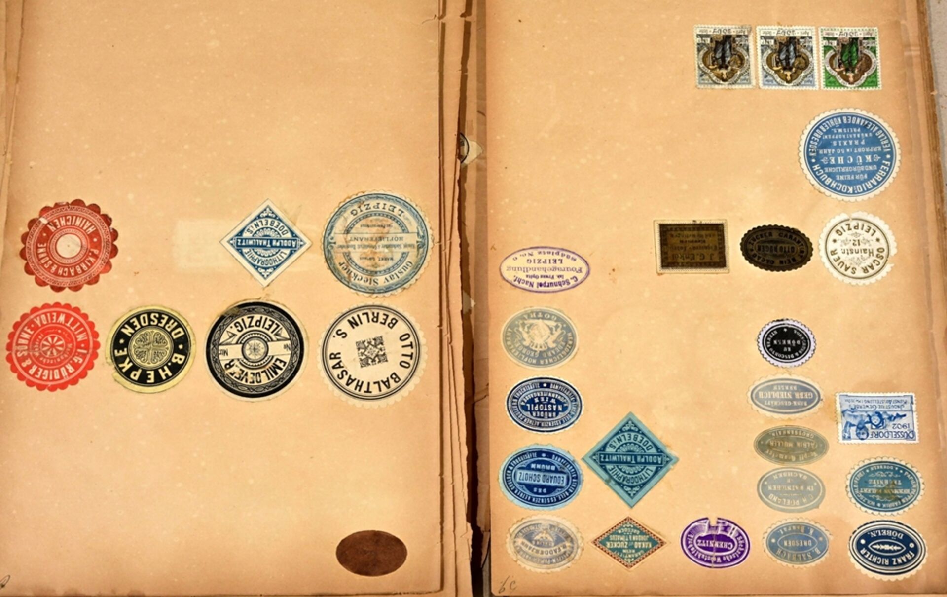 Umfangreiche Siegelmarken - Sammlung überwiegend Sachsen betreffend, lose Blätter mit Papiersiegels - Image 5 of 8