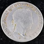 20 Kreuzer "PATRONA HUNG" 1843 -B-, SS/VZ, Silber