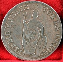 8 REALIS/REALES PERU 1835, Republica Peruana, Durchmesser ca. 40 mm. Silber. SS/VZ. Selten.