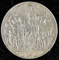 3 Reichsmark - 1913 - Wilhelm II, u.a. bezeichnet: "Der König rief und Alle kamen..." VZ/St. Silber