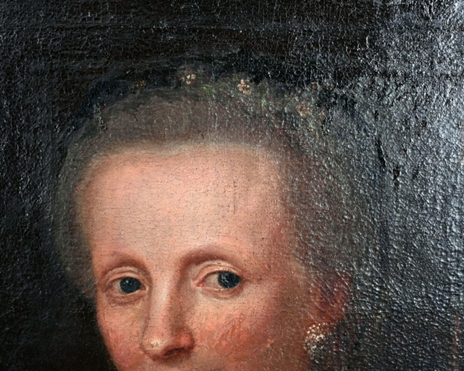 Portrait der "Eva Katharina von Holleben", geb. von Linstow, vermählt d. 29.1.1742, verstorben 1745 - Image 6 of 12