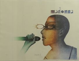"Madonna" - hinter Glas gerahmte, multiple Farblithographie des Paul Wunderlich (Eberswalde 1927 -