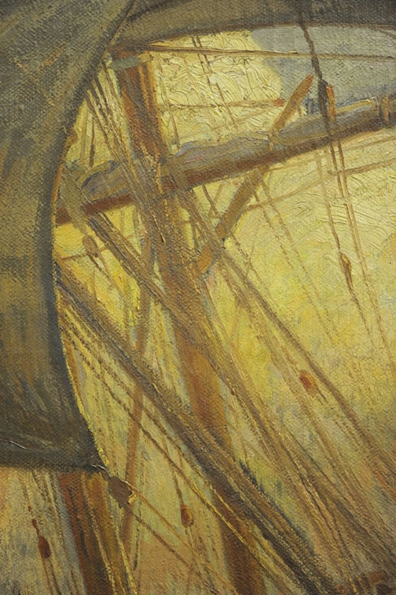 "Dreimaster unter vollen Segeln" - großformatiges Gemälde, Öl auf Leinwand, ca. 90 x 125 cm, unten - Bild 10 aus 12
