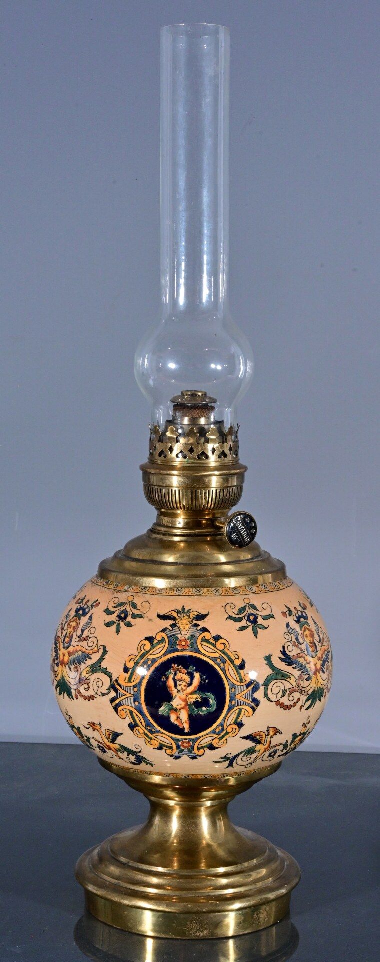 Ältere Petroleumlampe mit "MATADOR" - Brenner, Historismus, 20. Jhdt. Schöner, liebevoll gepflegter - Bild 2 aus 9