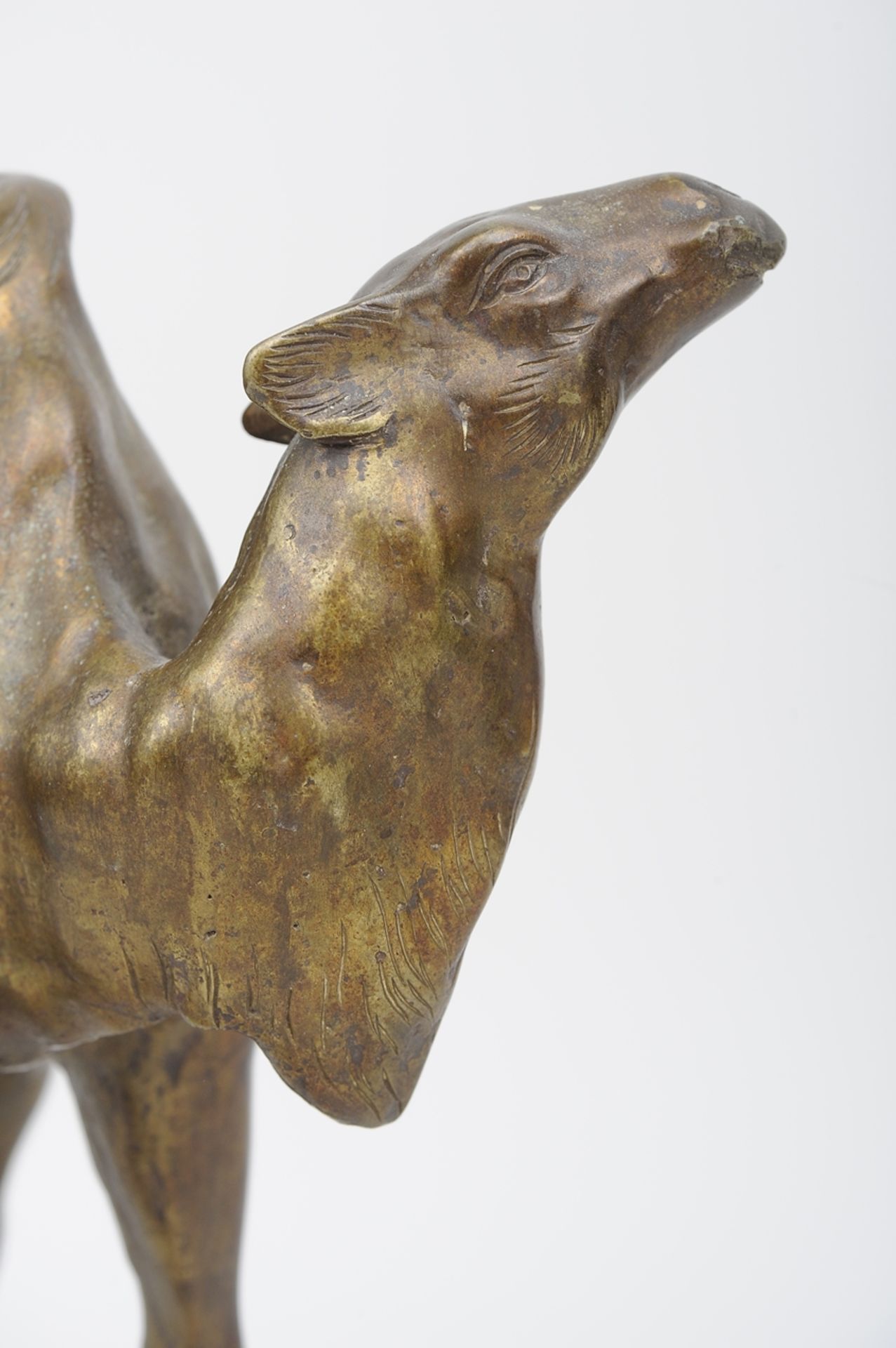 "Schreitendes Kamel" - Bronzeguss mit gold-brauner Patina, ca. 22,5 x 26 cm, unter 2 Hufen gemarkt - Bild 5 aus 9