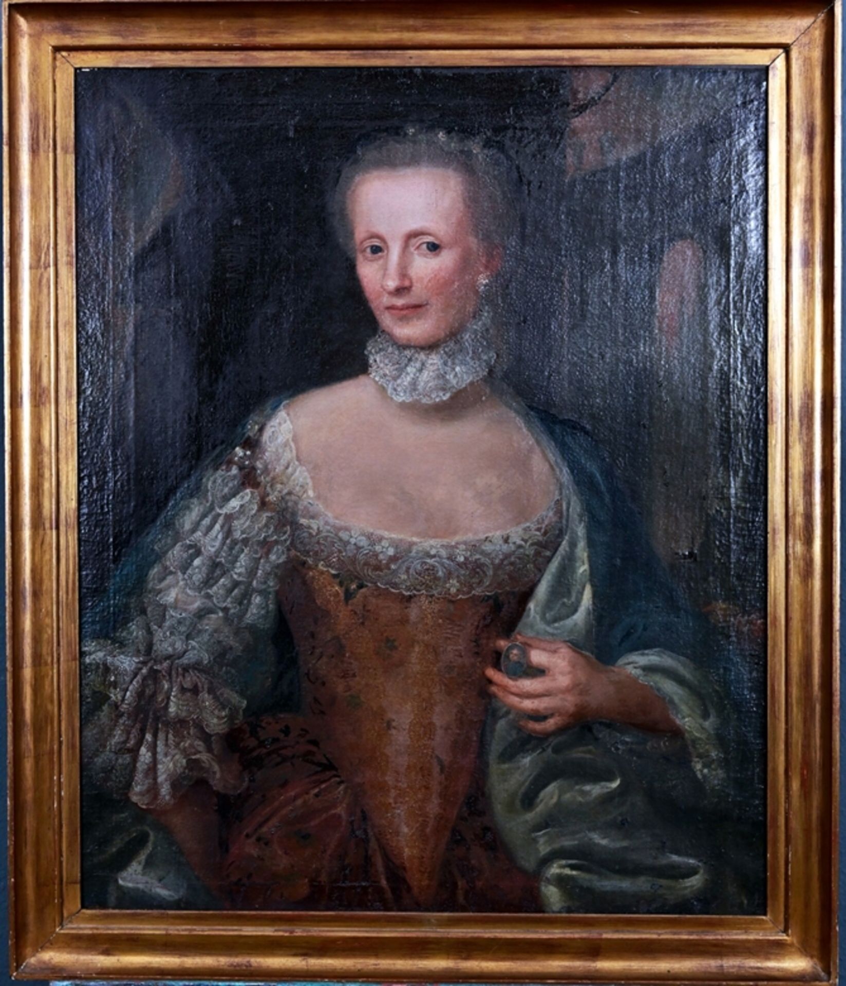 Portrait der "Eva Katharina von Holleben", geb. von Linstow, vermählt d. 29.1.1742, verstorben 1745