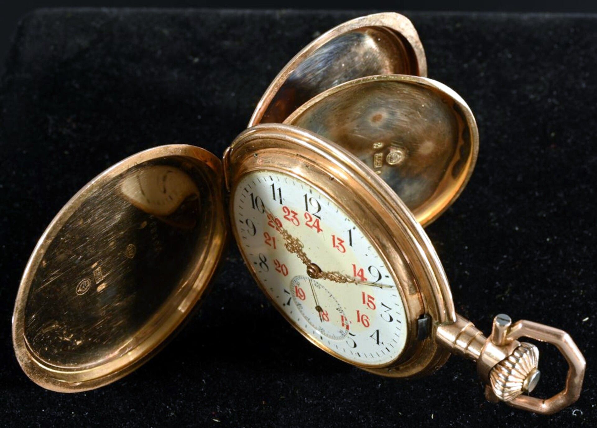 Schwere IWC (International Watch Company) Savonette Herrentaschenuhr, Schweiz um 1900, 14 K Roségol - Image 13 of 14