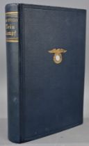 Buch: A.H. - Mein Kampf, blauer Einband, 365. - 369. Auflage, München 1938.