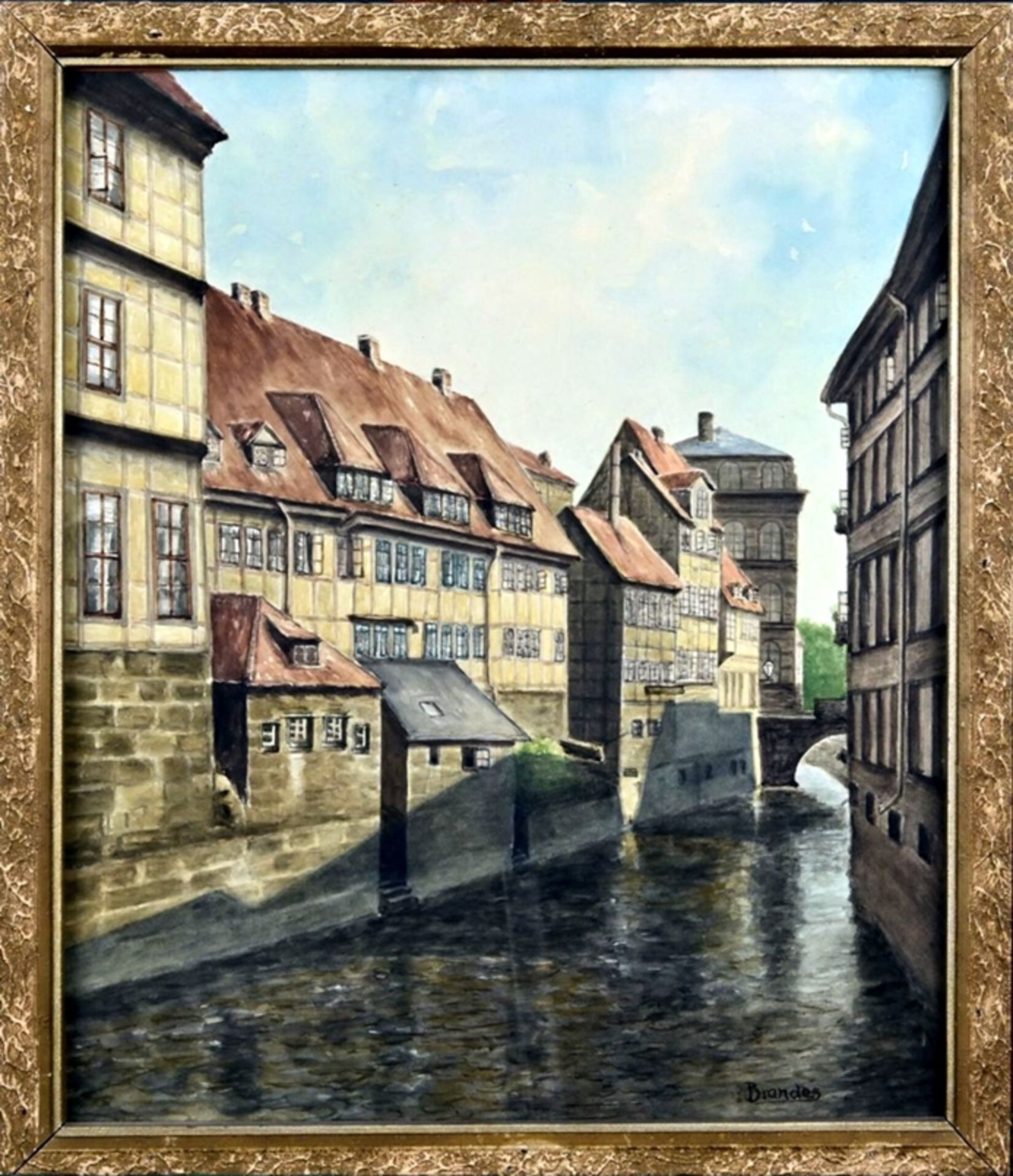 "Am Leineschloss in Hannover" - Aquarell des Georg Brandes (1878 Hannover - 1952 Berlin), Frühwerk
