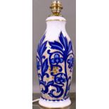 Antiker Lampenfuß Jugendstil, Rosenthal Weißporzellan mit üppigem Dekor in Gold & Blautönen, sehr s