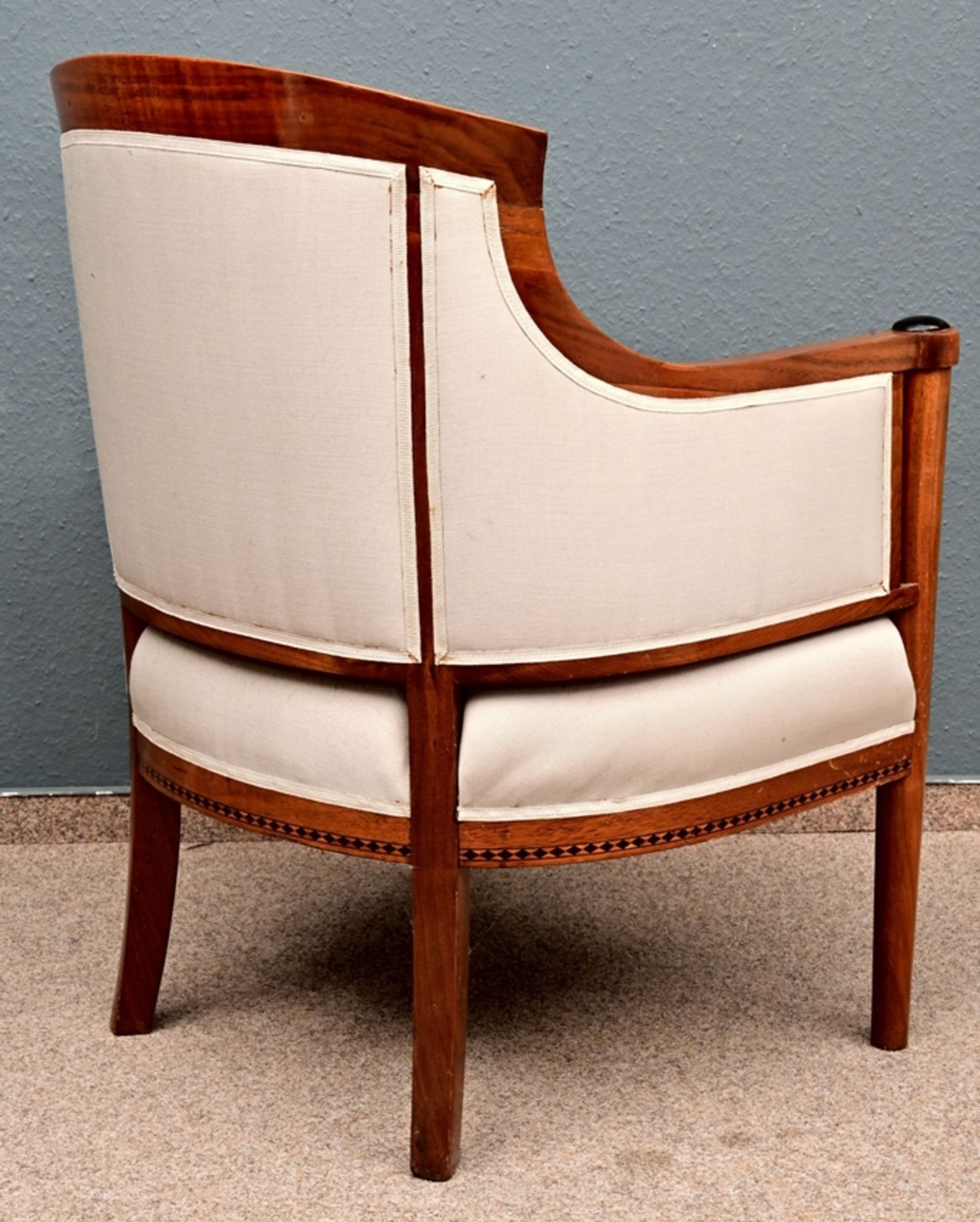 Eleganter Sessel, Jugendstil / Art-Deco um 1910/1920, in Anlehnung an eine Biedermeier - Berge`re g - Bild 7 aus 7