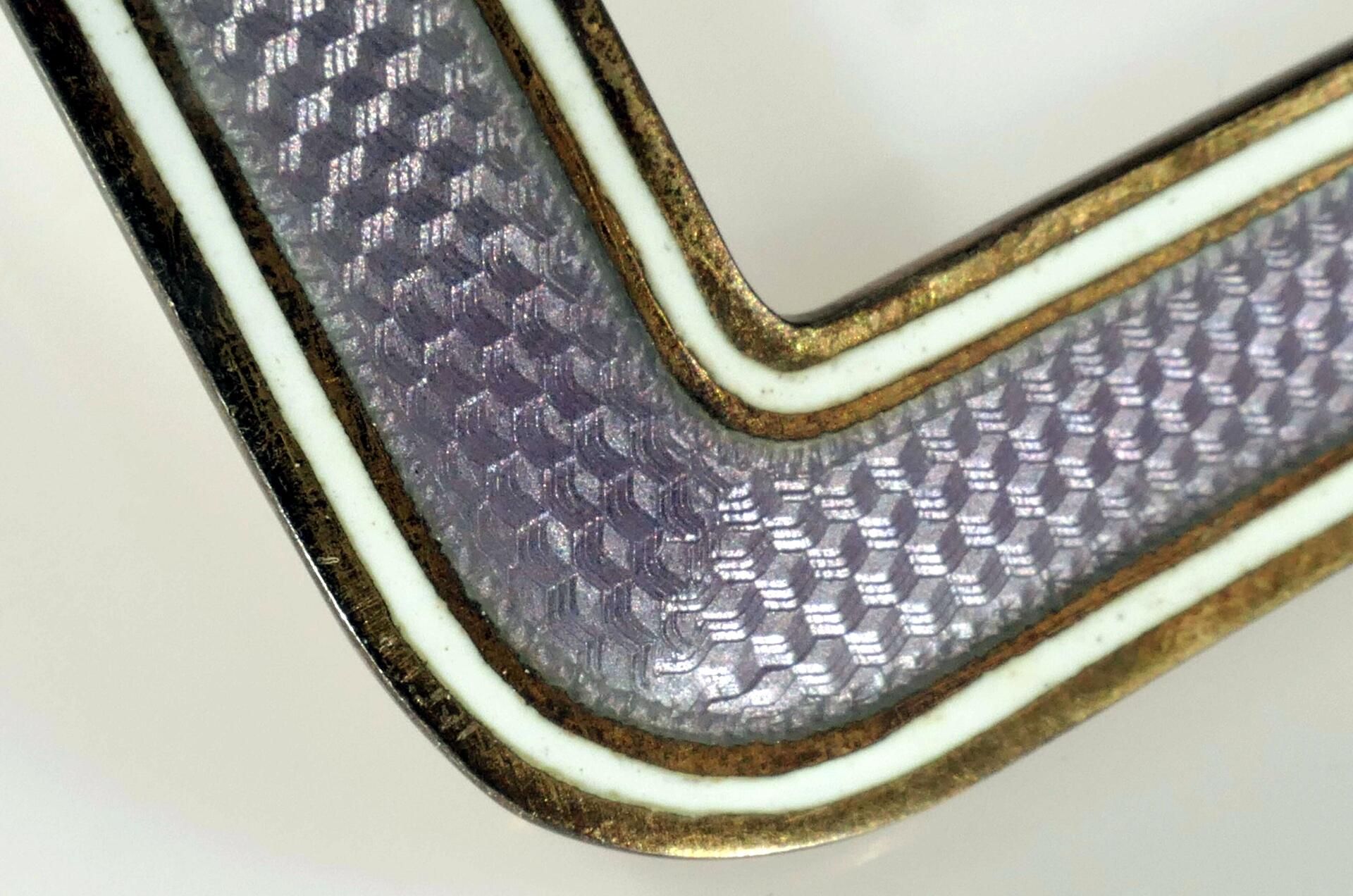 Antike Gürtelschnalle, 925er Sterlingsilber, die flächig gebogene / gewölbte Schnalle schauseitig m - Bild 2 aus 10