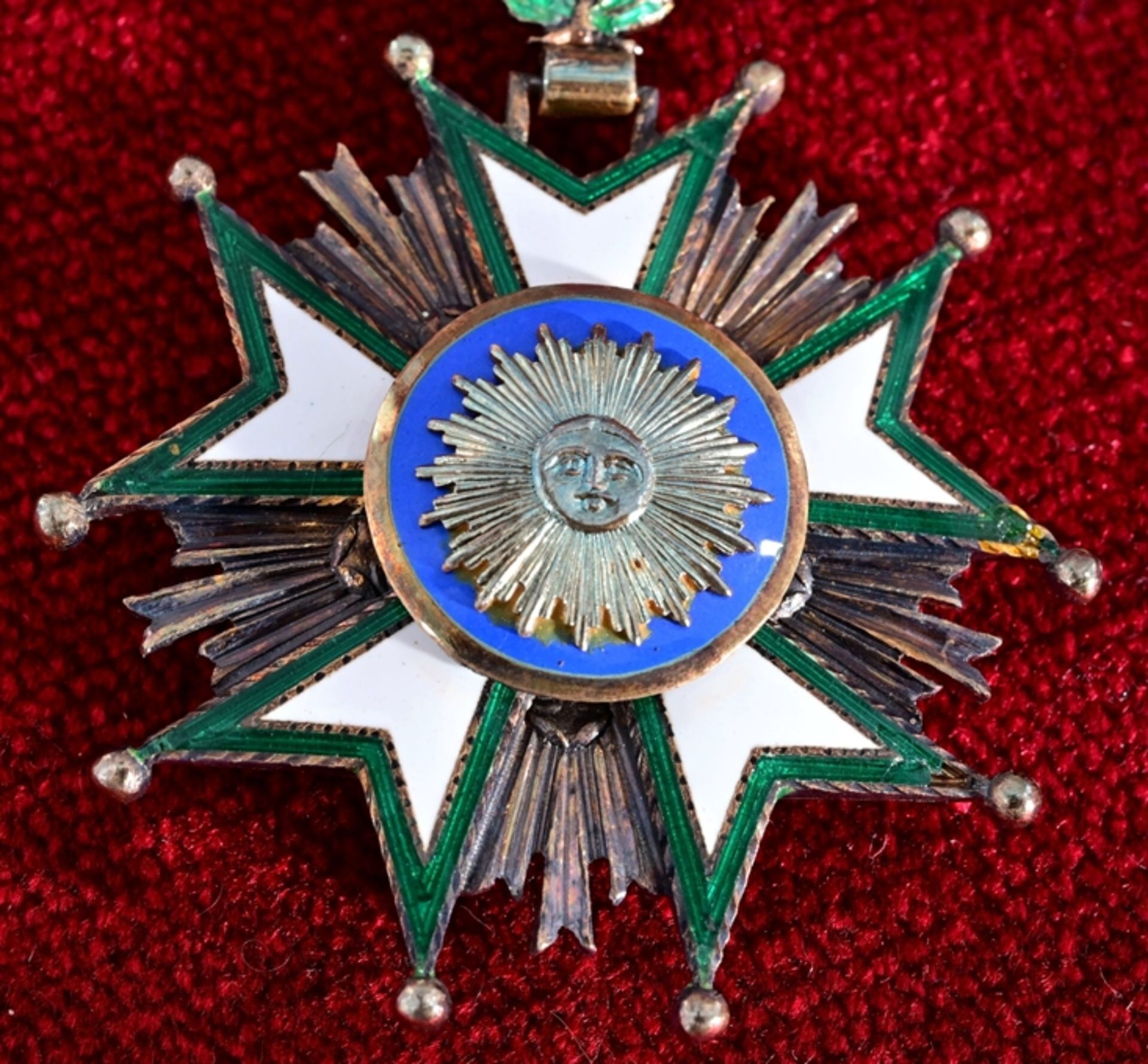 "Orden der Persischen Krone" - Silber vergoldet und emailliert, am Bande, original Etui von " Arthu - Bild 3 aus 5