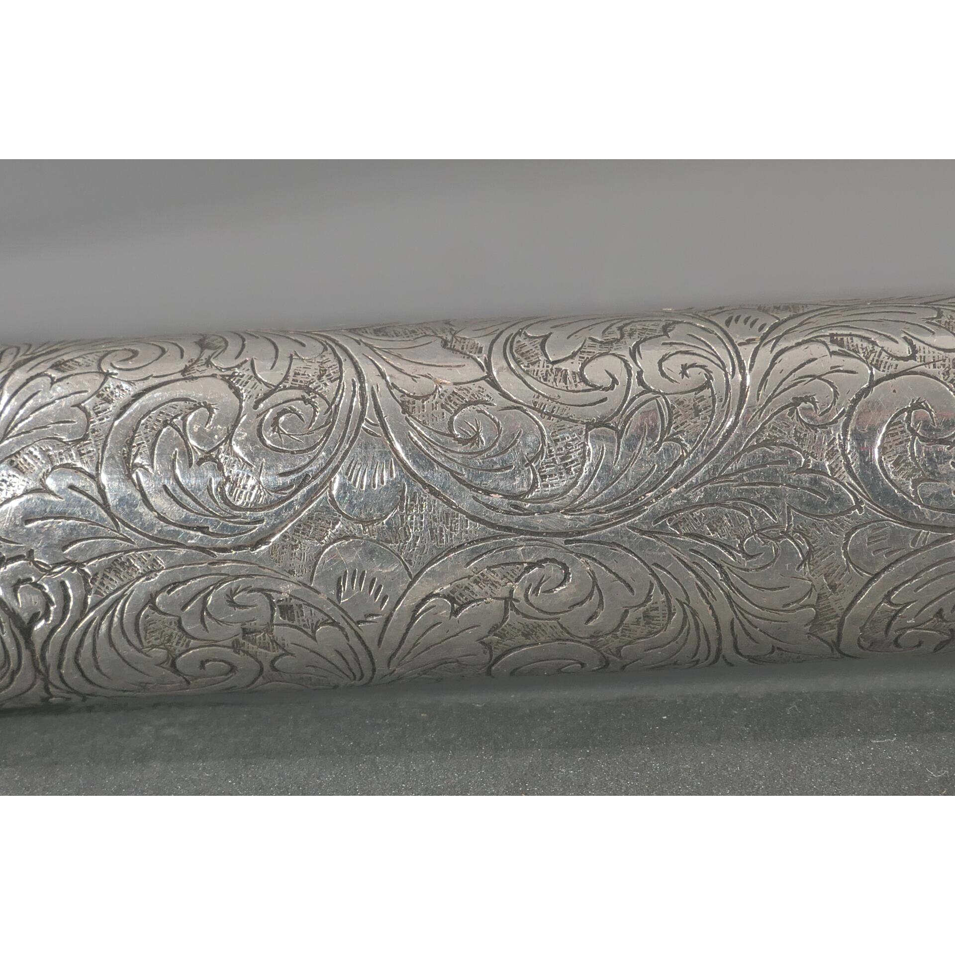 Gehstock mit Entengriffstück, 800er Silber tlw. von Hand gravierter, hohlgegossener, verschraubter, - Image 13 of 18
