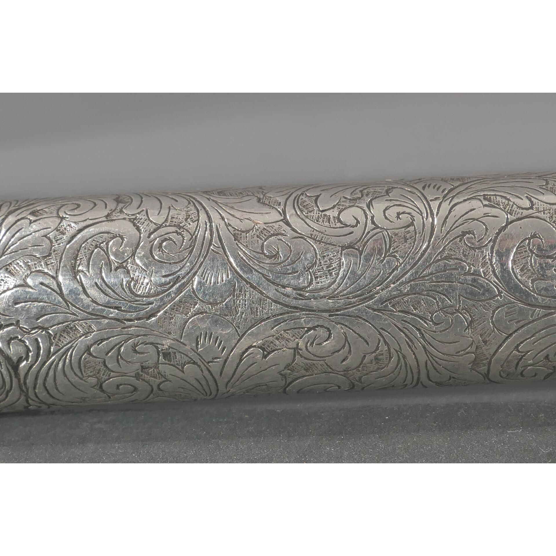 Gehstock mit Entengriffstück, 800er Silber tlw. von Hand gravierter, hohlgegossener, verschraubter, - Bild 13 aus 18