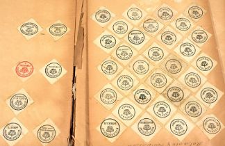 Umfangreiche Siegelmarken - Sammlung überwiegend Sachsen betreffend, lose Blätter mit Papiersiegels