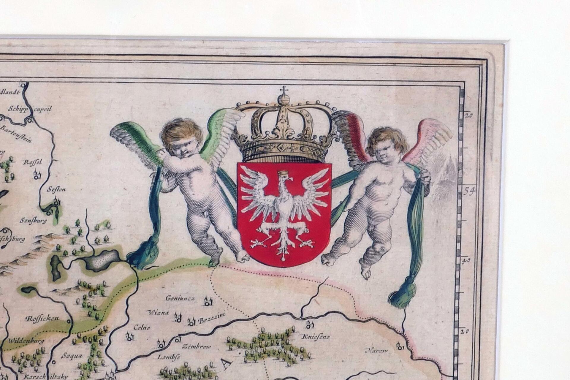 "Polonia Regnum, et Silesia Ducatus", handkolorierte Kupferstichkarte des 18 Jhd., sichtbare Mittel - Image 5 of 5