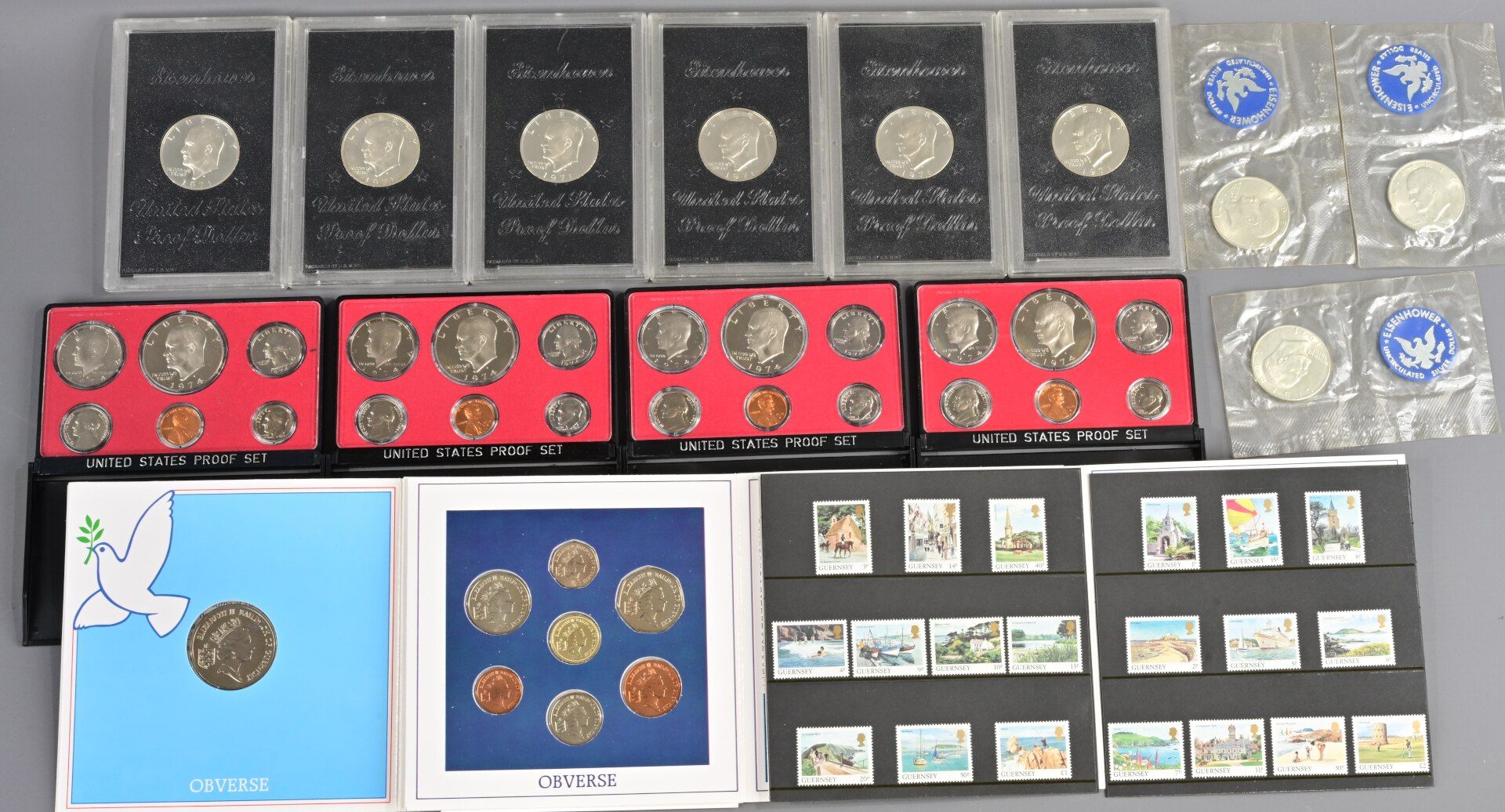 US amerikanisches Münzkonvolut, bestehend aus 5 x "United States Proof Set 1974", 6 x 1 "United Sta - Bild 3 aus 16