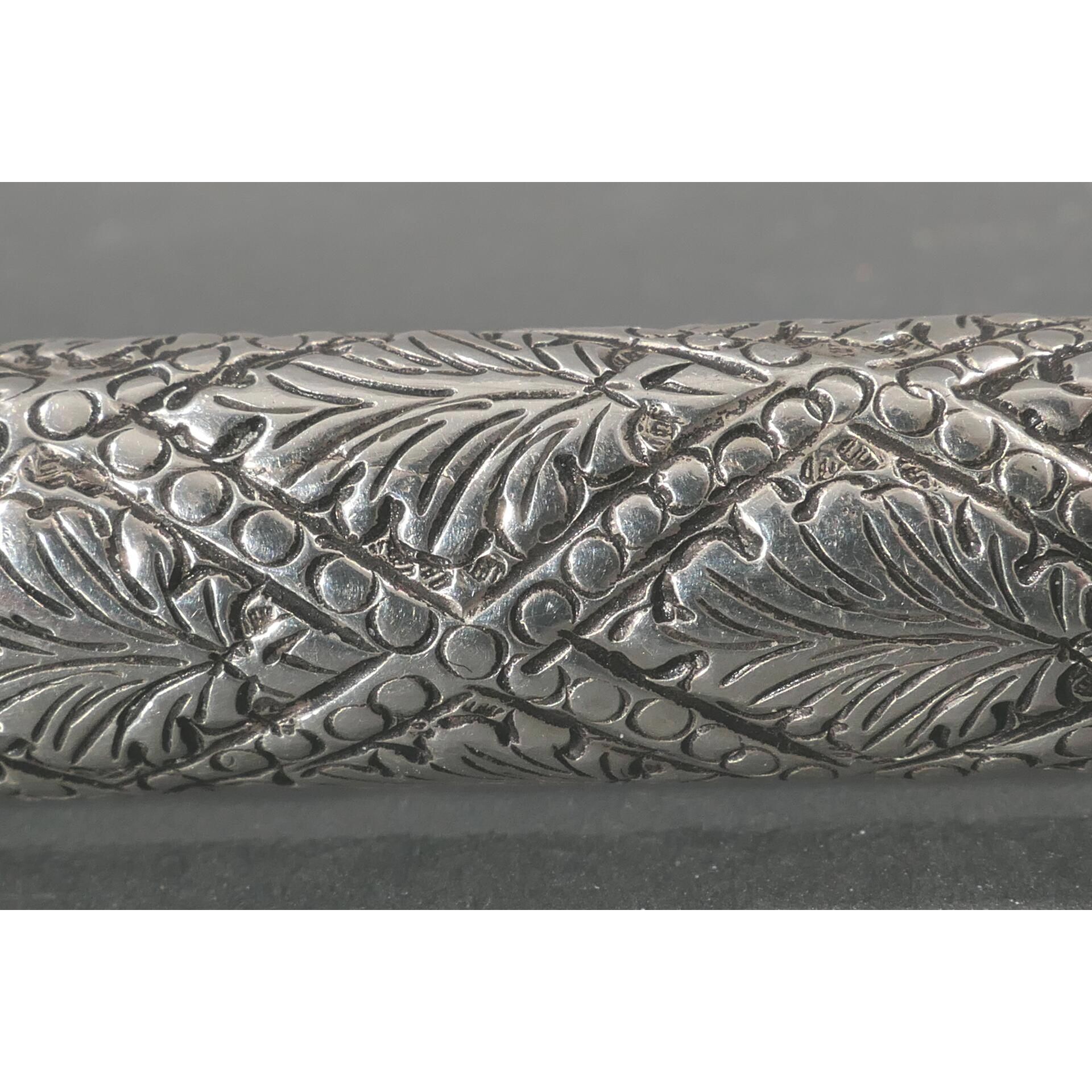 Gehstock mit Entengriffstück, 800er Silber tlw. von Hand gravierter, hohlgegossener, verschraubter, - Bild 17 aus 18