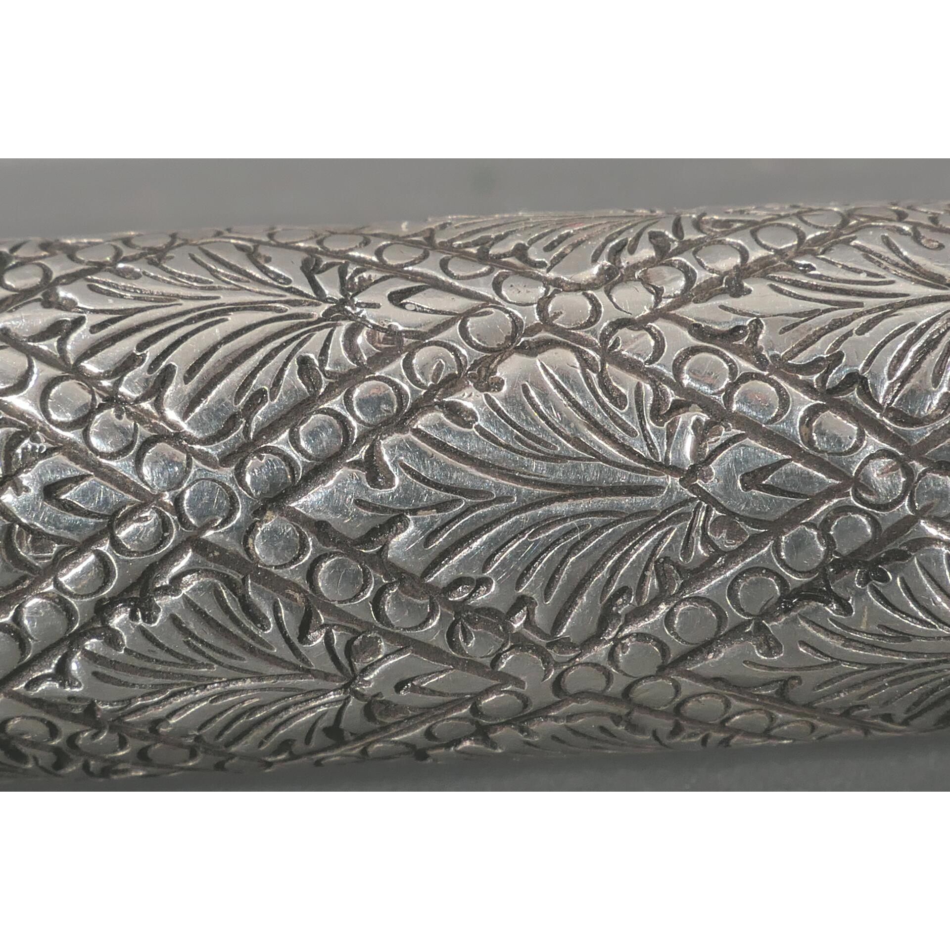 Gehstock mit Entengriffstück, 800er Silber tlw. von Hand gravierter, hohlgegossener, verschraubter, - Bild 14 aus 18