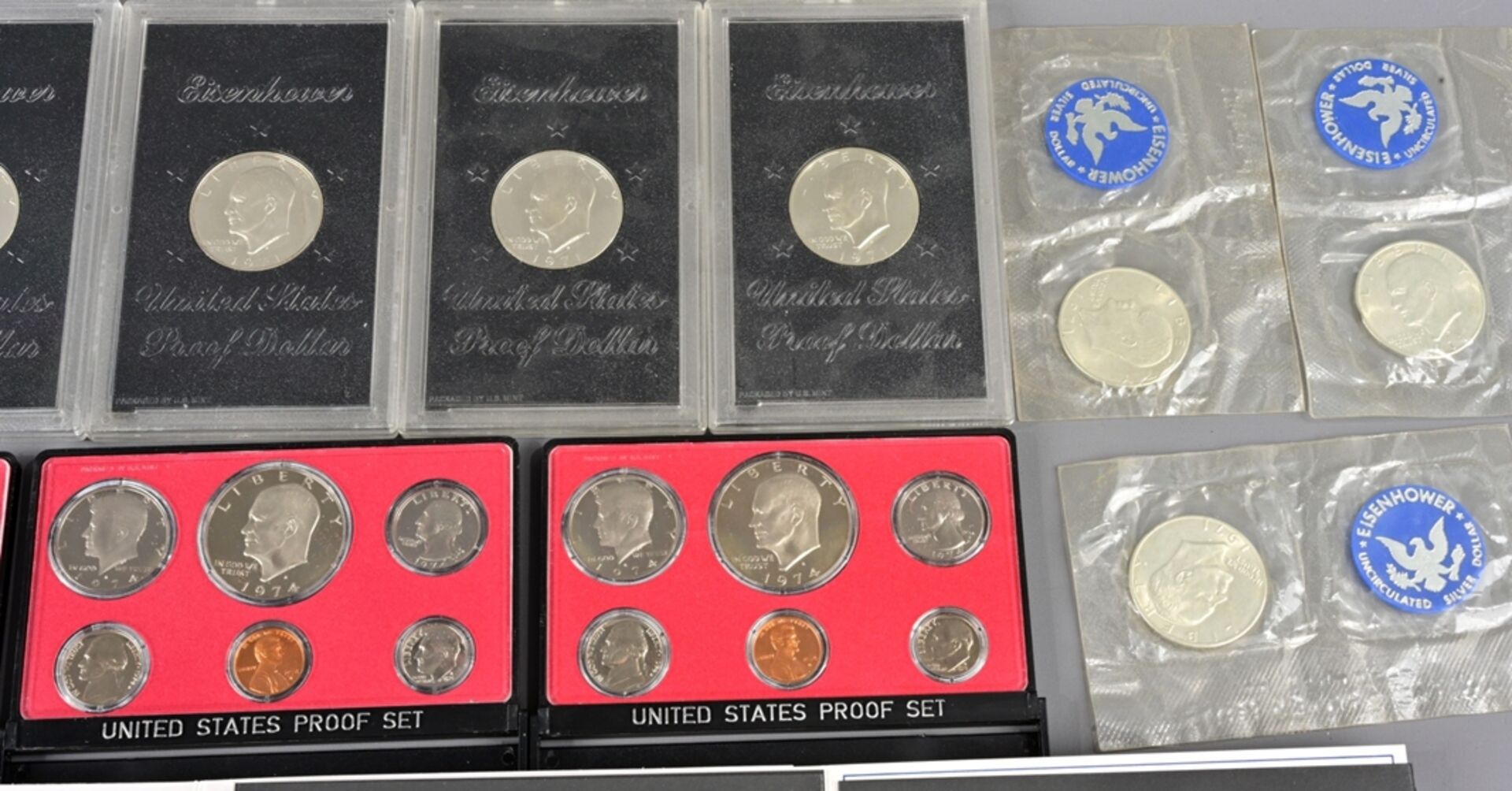 US amerikanisches Münzkonvolut, bestehend aus 5 x "United States Proof Set 1974", 6 x 1 "United Sta - Bild 7 aus 16