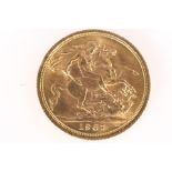 Goldmünze, England, 1967, Queen Elizabeth II, ca. 8 gr. Dm ca. 22 mm. ss/vz.