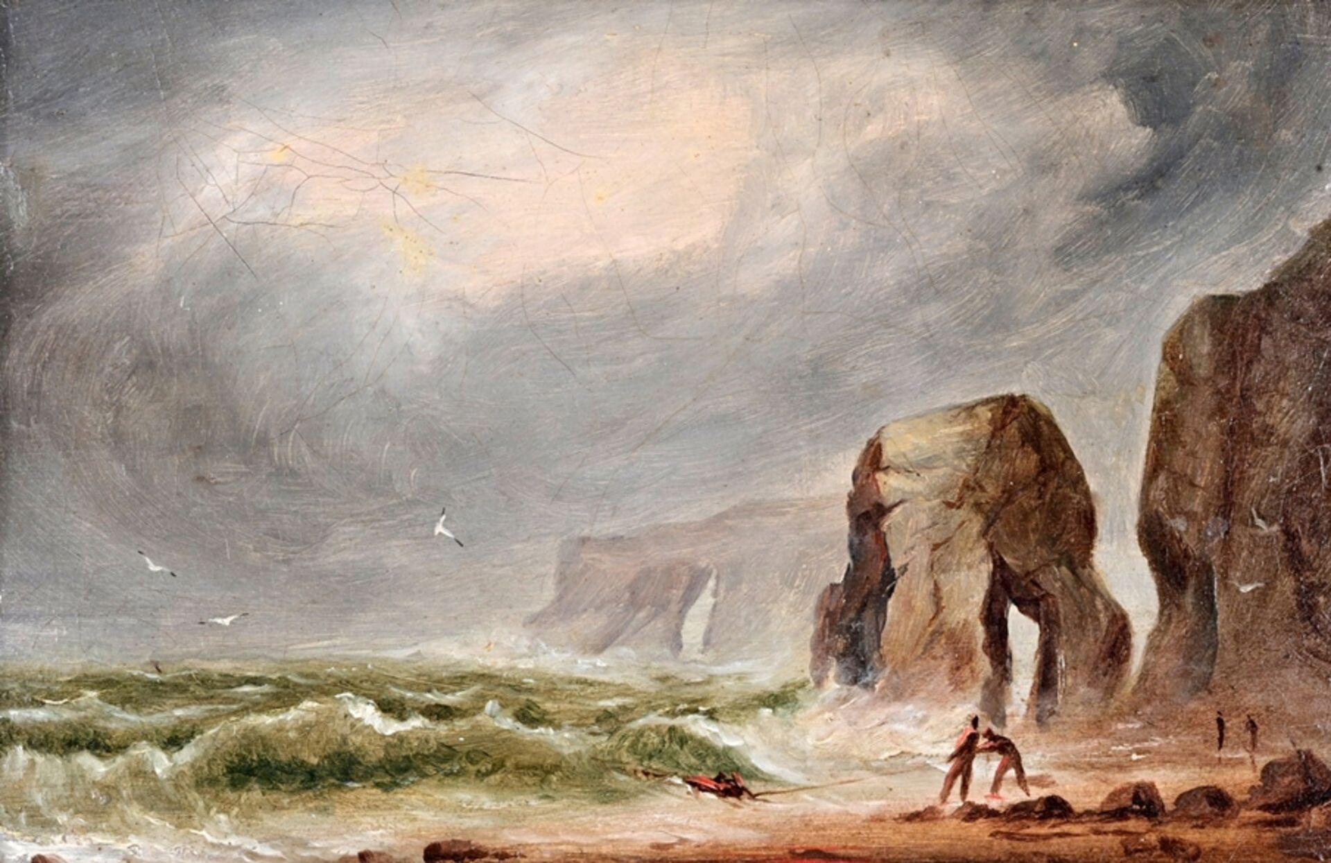 "Rocks at Penanporth" by John Richardson = wohl John Isaac Richardson (1836 - 1913), war ein britis - Bild 2 aus 4