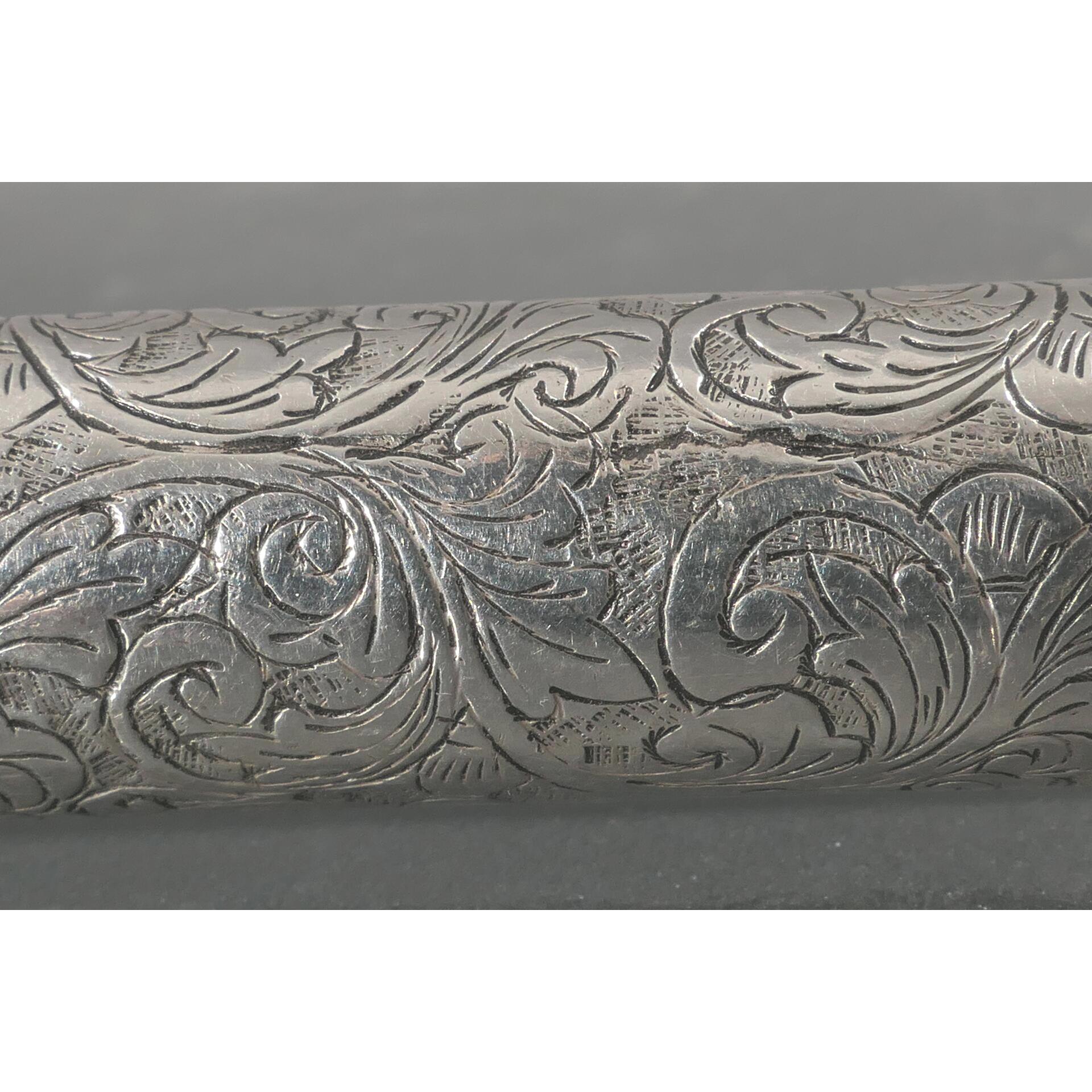 Gehstock mit Entengriffstück, 800er Silber tlw. von Hand gravierter, hohlgegossener, verschraubter, - Image 16 of 18