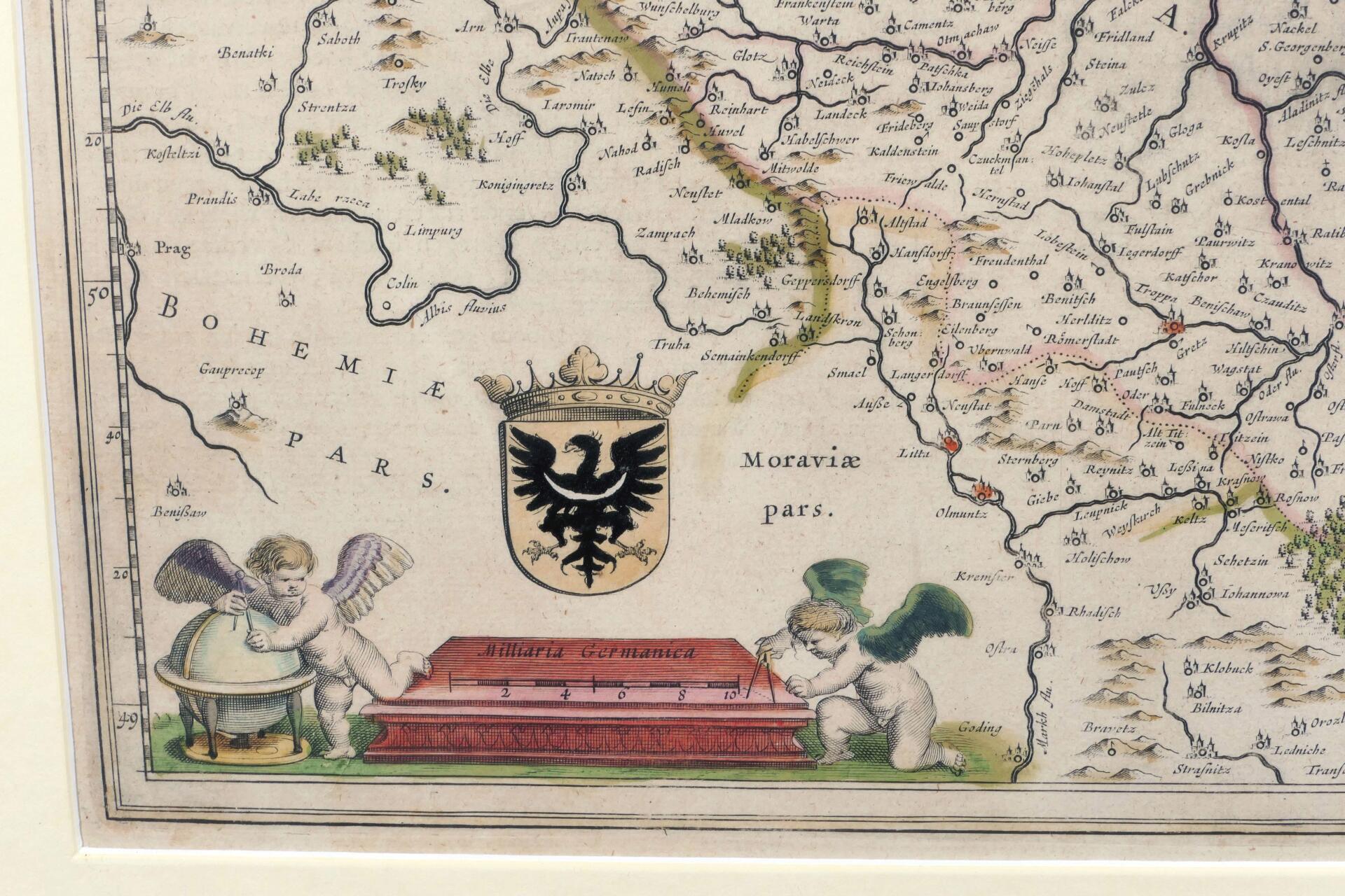 "Polonia Regnum, et Silesia Ducatus", handkolorierte Kupferstichkarte des 18 Jhd., sichtbare Mittel - Image 3 of 5