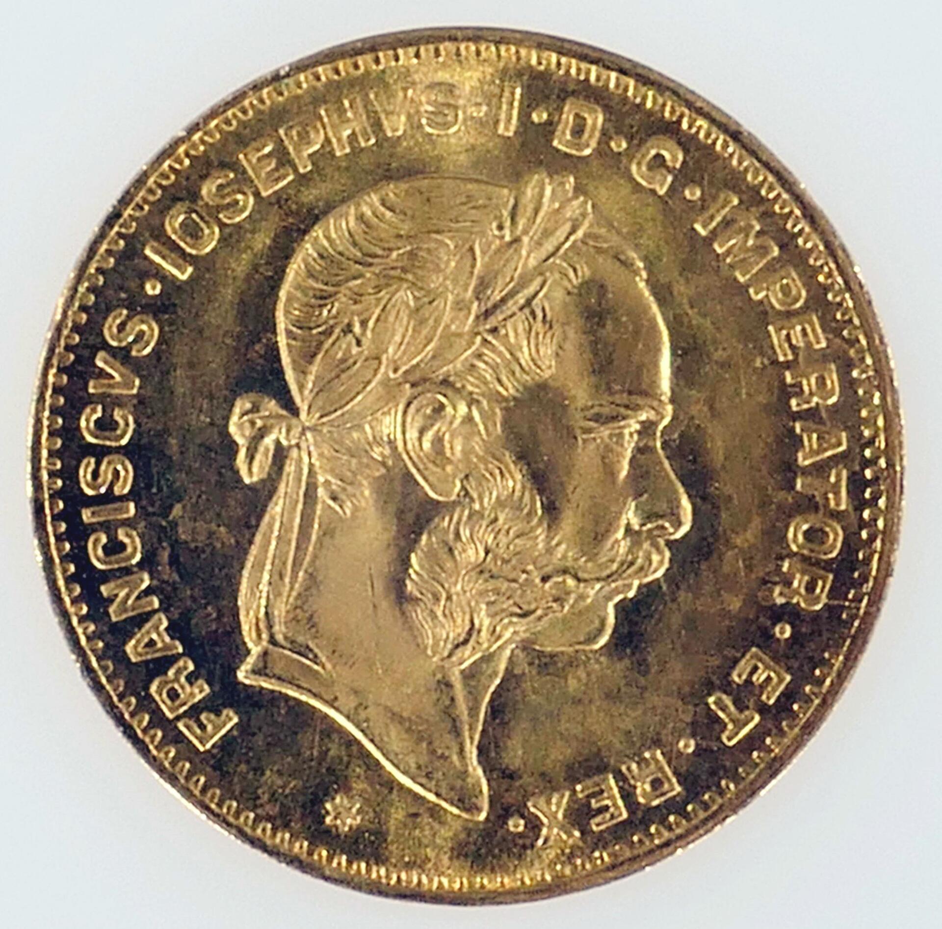 4 Florin - Goldmünze - Kaiser Franz Joseph von Österreich - 1892 - Dm ca. 19 mm - 900er Gold. ca. 3 - Image 5 of 5