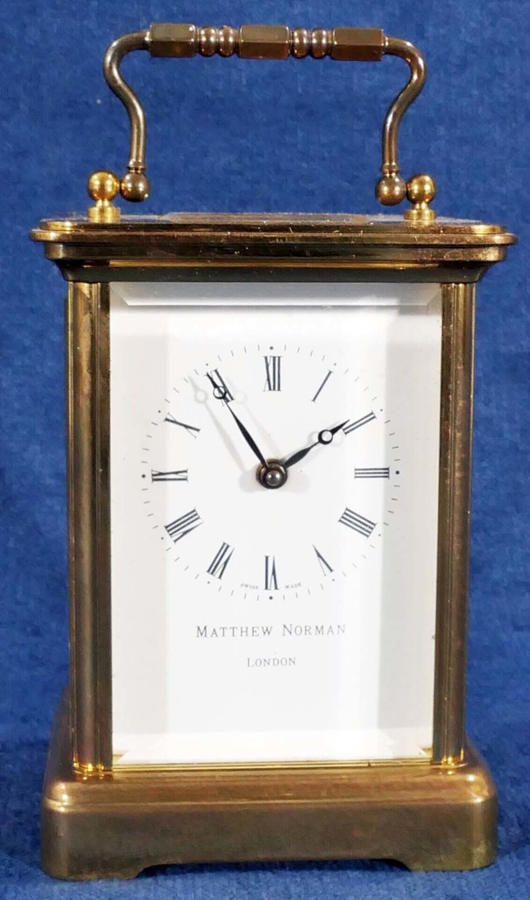 Reiseuhr, sog. "Carriage Clock", Uhrwerk von Matthew Norman, London, ungeprüft, optisch schöner Erh - Image 6 of 8